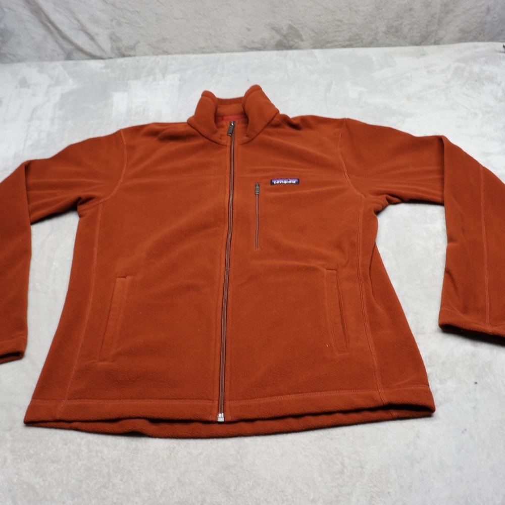 Patagonia Jacket Mens Small Orange Micro D Full Zip Fleece Lightweight Winter